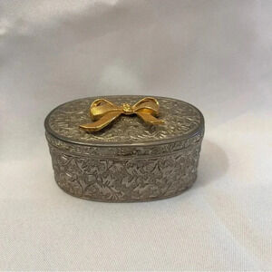 Vintage Silver Plated Hinged Trinket Box